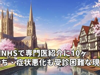英国NHSで専門医紹介に10ヶ月待ち、症状悪化も受診困難な現状