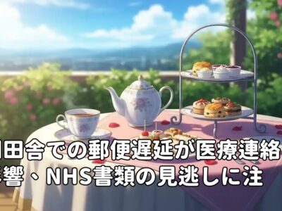 英国田舎での郵便遅延が医療連絡に影響、NHS書類の見逃しに注意