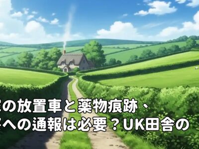 隣家の放置車と薬物痕跡、警察への通報は必要？UK田舎の私道トラブル
