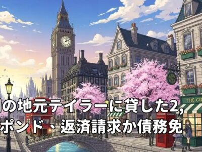 英国の地元テイラーに貸した2,000ポンド、返済請求か債務免除か悩む話