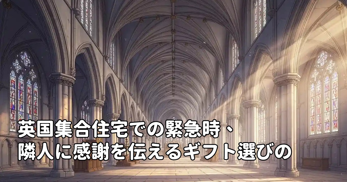 英国集合住宅での緊急時、隣人に感謝を伝えるギフト選びの悩み
