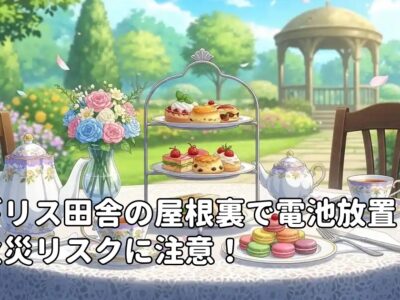 イギリス田舎の屋根裏で電池放置は火災リスクに注意！