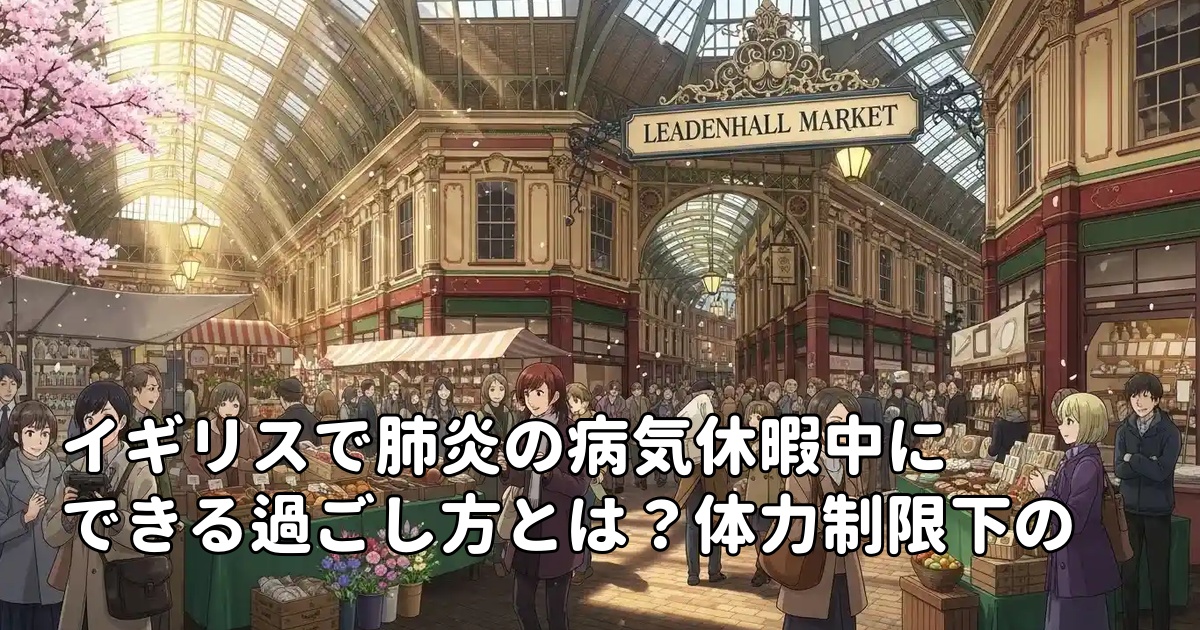 イギリスで肺炎の病気休暇中にできる過ごし方とは？体力制限下の工夫