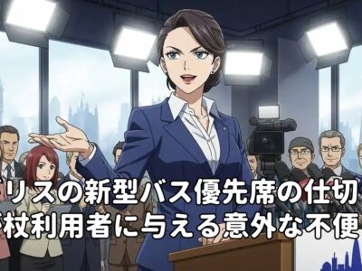 イギリスの新型バス優先席の仕切りが杖利用者に与える意外な不便