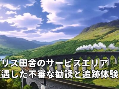 イギリス田舎のサービスエリアで遭遇した不審な勧誘と追跡体験
