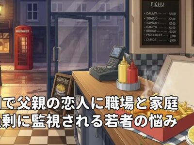 英国で父親の恋人に職場と家庭で過剰に監視される若者の悩み