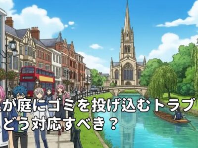 隣人が庭にゴミを投げ込むトラブル、どう対応すべき？