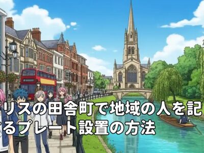 イギリスの田舎町で地域の人を記念するプレート設置の方法